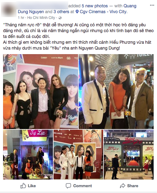 Sau buổi công chiếu, cả facebook đã tràn ngập lời khen dành cho Tháng Năm Rực Rỡ